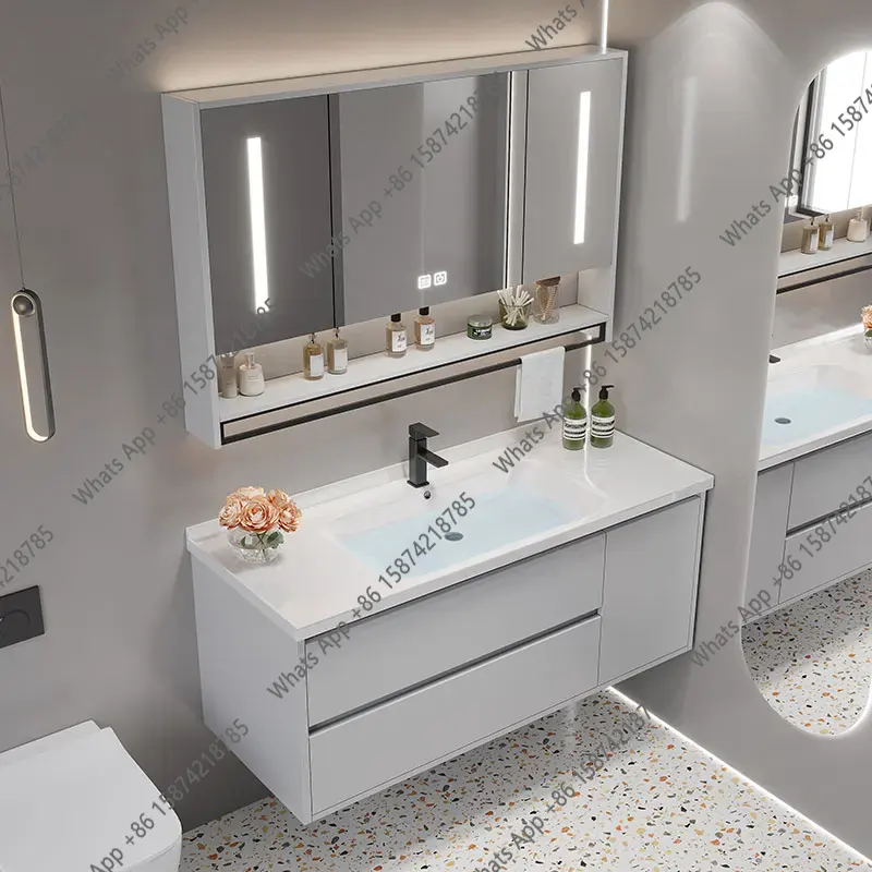Home Bathroom Vanity Combo - Mobiletto Bagno Vintage con Specchio e