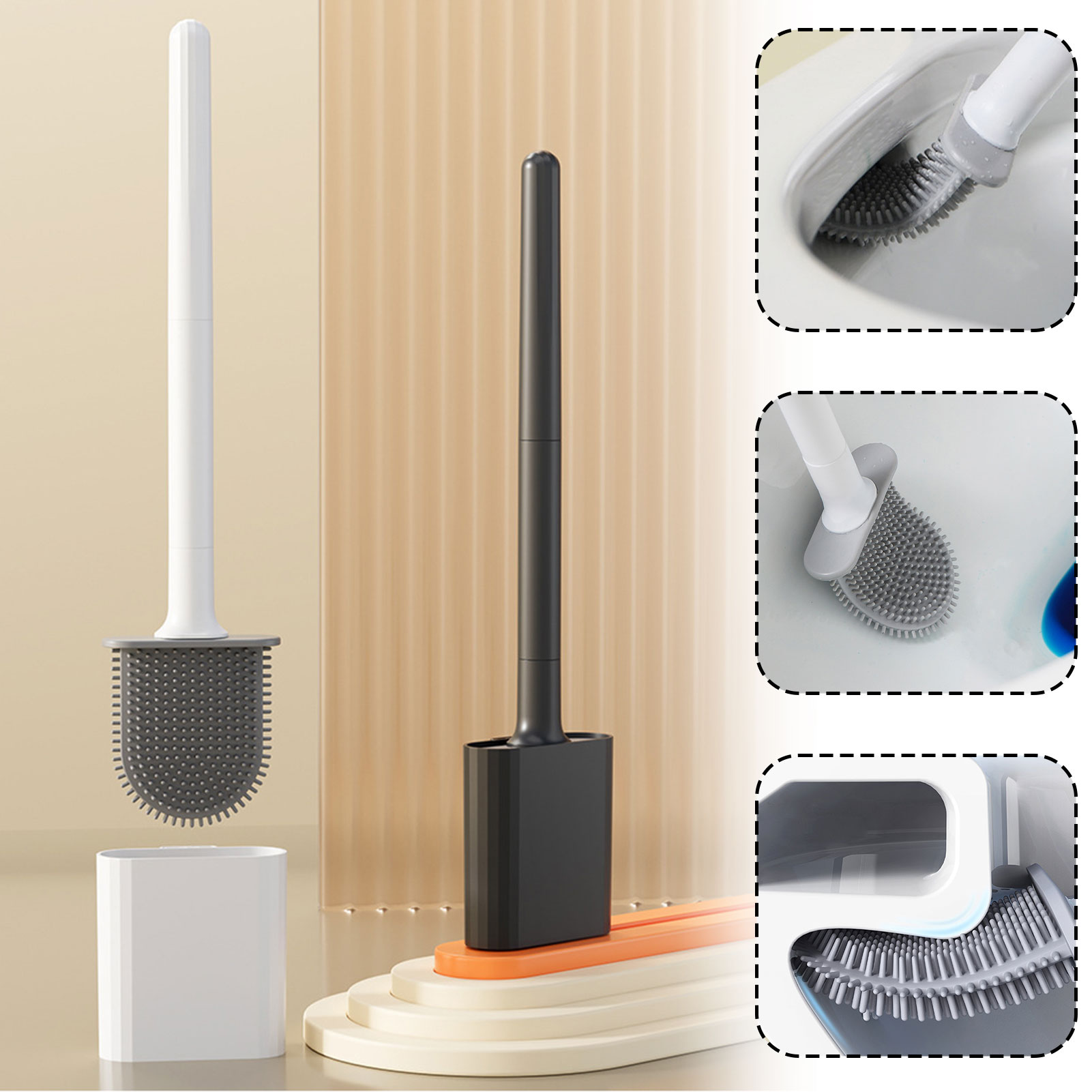 Home Bathroom Cleaning - Scopino per WC in silicone con